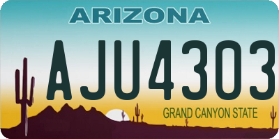 AZ license plate AJU4303