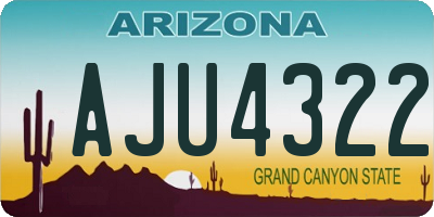 AZ license plate AJU4322