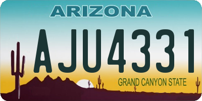 AZ license plate AJU4331