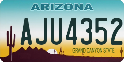 AZ license plate AJU4352