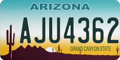 AZ license plate AJU4362