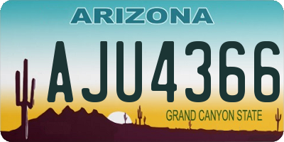 AZ license plate AJU4366