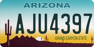 AZ license plate AJU4397