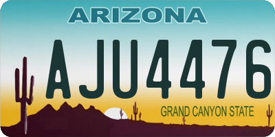 AZ license plate AJU4476