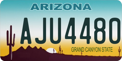 AZ license plate AJU4480