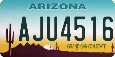 AZ license plate AJU4516