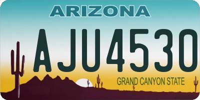 AZ license plate AJU4530