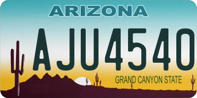 AZ license plate AJU4540