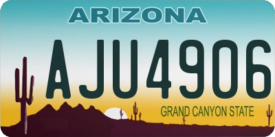 AZ license plate AJU4906
