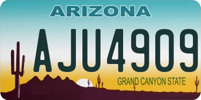 AZ license plate AJU4909