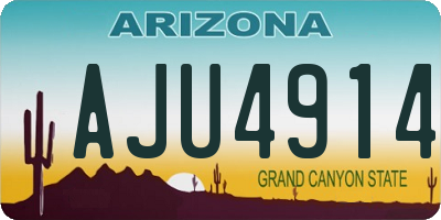 AZ license plate AJU4914