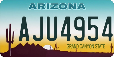 AZ license plate AJU4954
