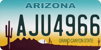 AZ license plate AJU4966