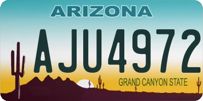 AZ license plate AJU4972