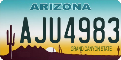 AZ license plate AJU4983