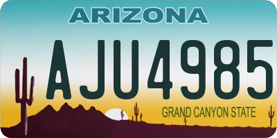 AZ license plate AJU4985