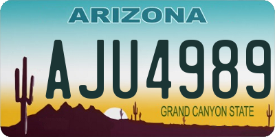 AZ license plate AJU4989