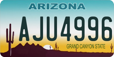 AZ license plate AJU4996