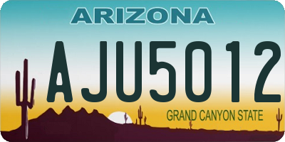 AZ license plate AJU5012