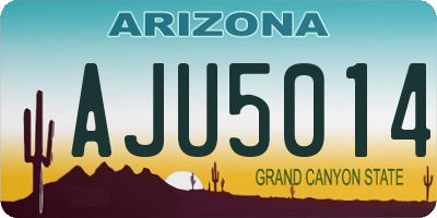 AZ license plate AJU5014