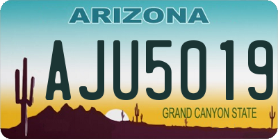 AZ license plate AJU5019