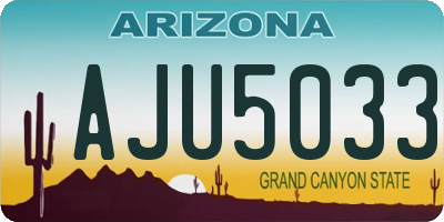AZ license plate AJU5033