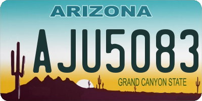 AZ license plate AJU5083