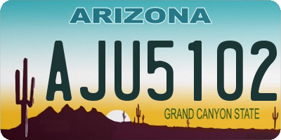 AZ license plate AJU5102