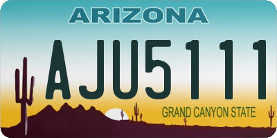 AZ license plate AJU5111