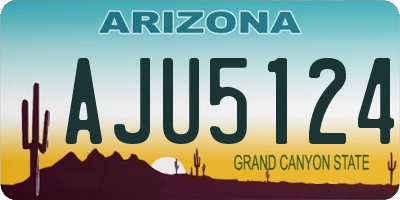 AZ license plate AJU5124