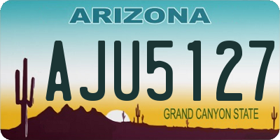 AZ license plate AJU5127