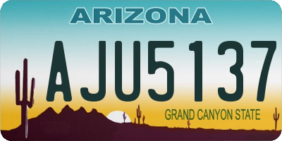 AZ license plate AJU5137