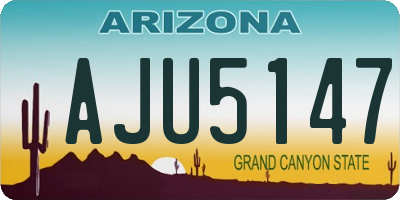 AZ license plate AJU5147