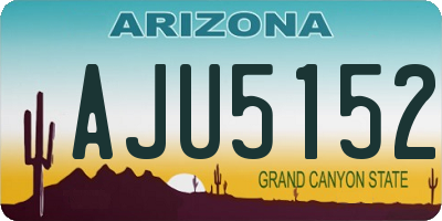 AZ license plate AJU5152