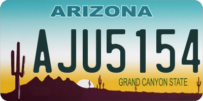 AZ license plate AJU5154