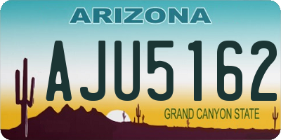 AZ license plate AJU5162