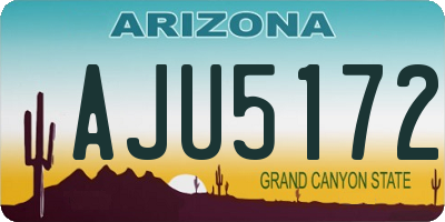 AZ license plate AJU5172