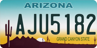 AZ license plate AJU5182