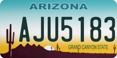 AZ license plate AJU5183
