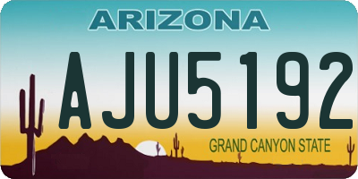 AZ license plate AJU5192