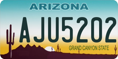 AZ license plate AJU5202