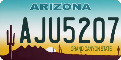 AZ license plate AJU5207