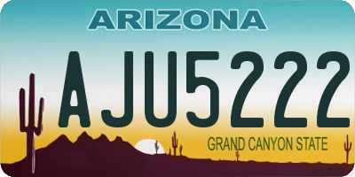 AZ license plate AJU5222