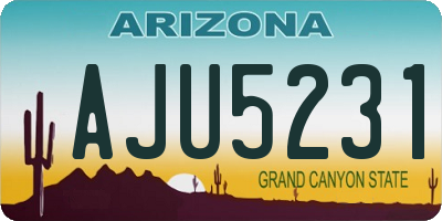 AZ license plate AJU5231