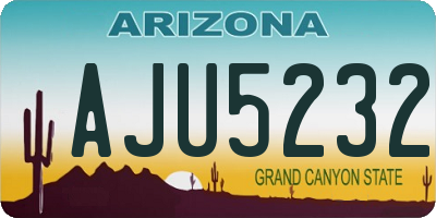 AZ license plate AJU5232