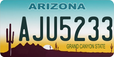AZ license plate AJU5233