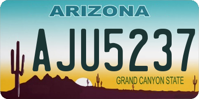 AZ license plate AJU5237
