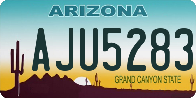 AZ license plate AJU5283