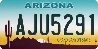 AZ license plate AJU5291
