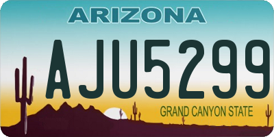 AZ license plate AJU5299